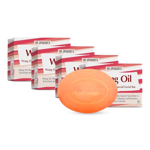 Image of DR UPAGADE'S Wang Oil Special Ayurvedic Neem Soap 50g, Facial & Body Soap with Tulsi & Manjistha for Dark Spot Removal, Pigmentation, Tan & Dullness, Handmade Soap for Men & Women (Pack of 4)