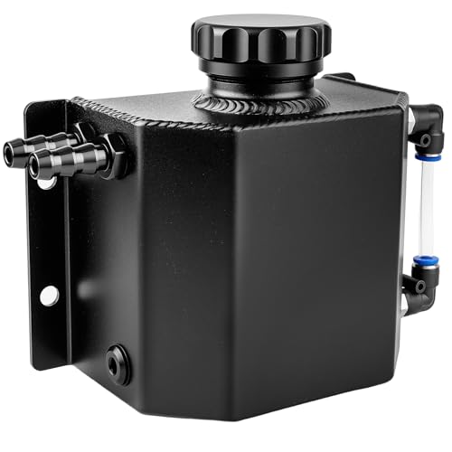 Coolant Overflow Tank Aluminum Coolant Reservoir Tank 1L Universal Reservoir Expansion Tank Black