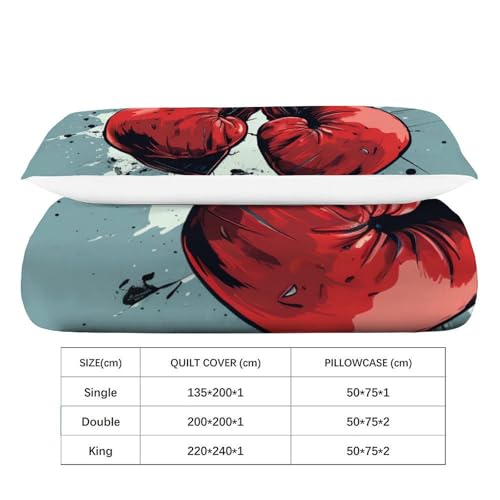 Gant de boxe housse de couette anti-pli lit simple microfibre respirante