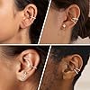 ORAZIO 3 Stücke Ear Cuff Silber Damen Ohrklemme Fake Helix Ohrringe Ohrmanschette Earcuff Silber Fake Piercing Ohrringe Ohrclips Damen Ohne Ohrlöcher Ohrschmuck #2