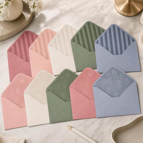 Elegant Set of 50 Invitation Envelopes 5x...