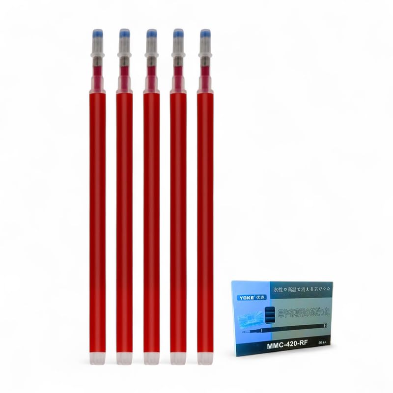 Heat Erasable Red (Pack of 5) Fabric Pen Refills for Tailoring, Sewing & Embroidery | Thermal Ink for Cloth Marking | Compatible with MMC-420 Pens-image-24