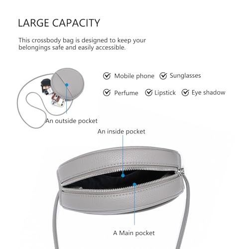 Image of Circle Crossbody Bag for Women NYLON Circle Purse with Zipper Adjustable Knot Shoulder Straps