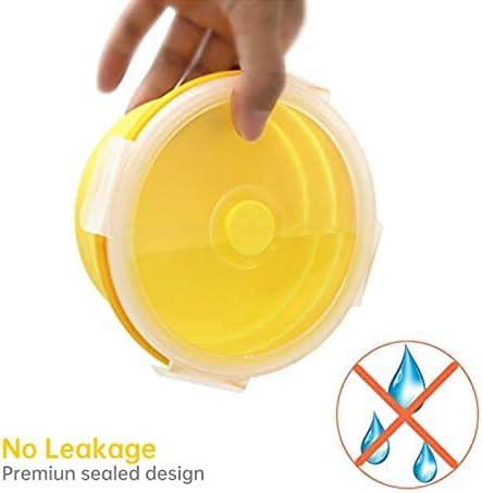 3 Pack Small Silicone Collapsible Food Storage Containers Set BPA Free Folding Lunch Bento Box Stackable Kitchen Organiser Dishwasher Microwave Safe