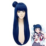 Cosplay Wig LoveLive Sunshine Tsushima Yoshiko Bun Wig Cosplay Costume Love Live Yohane Women Synthetic Hair Halloween Role Play wigs