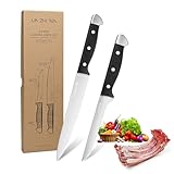 LIN ZHI REN Juego de cuchillos de cocina cuchillo para rebanar, trinchar y deshuesar. Acero inoxidable de primera calidad. Mango ergonómico. Apto para carne, barbacoa y cocina profesional.