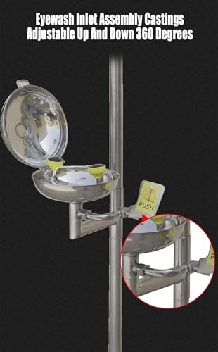Augenduschen-Set – Notfall-Augendusche zur Reinigung von Gefahrstoffen – Erste-Hilfe-Station aus Edelstahl