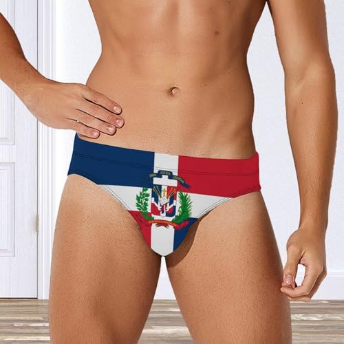 Dominican Republic Flag Mens Swim Briefs Sexy Bikini Swimwear Triangle Swim Shorts Beach Swimsuit Trunk4