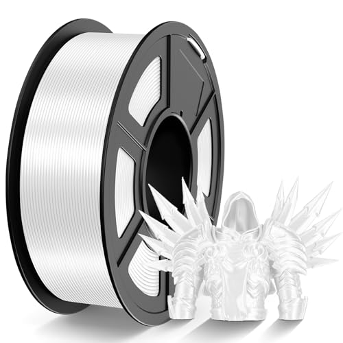 Image of TECBEARS Silk Filament 1.75, Shiny Silk PLA Filament, 3D Printer Filament with Smooth Silky Surface, Dimensional Accuracy + /- 0.02mm, Fit Most FDM 3D Printers, Silk White 1KG