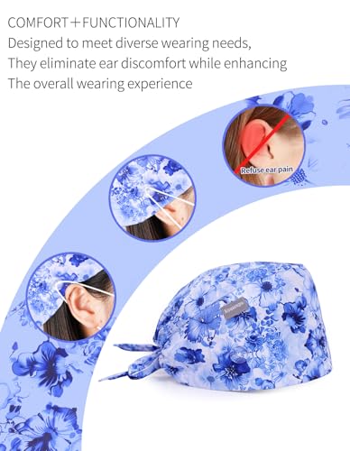 Image of Kousenpu Scrub Caps for Men, Adjustable Surgical Cap, Breathable Medical Hat for Doctors, Nurses & Healthcare Professionals