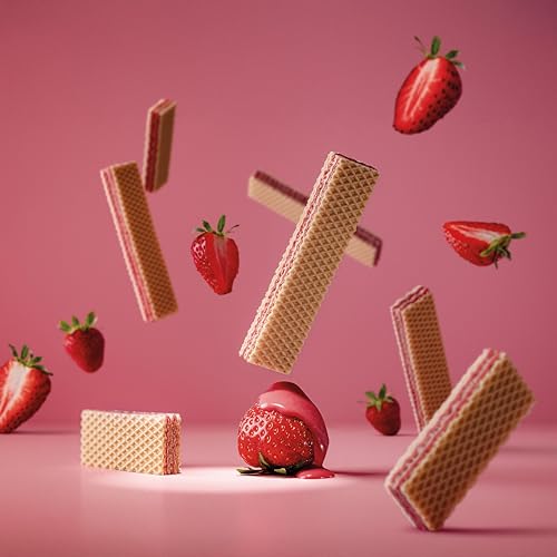 Image of Loacker Classic Strawberry Cream Wafer Cookies, 12-Pack, Non-GMO