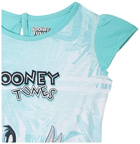 Image of Cotton a-line Knee-Length Girls' Dresses & Jumpsuits (ESOS40069LTGFR SEA Green 01-02YRS 1 2 Years)