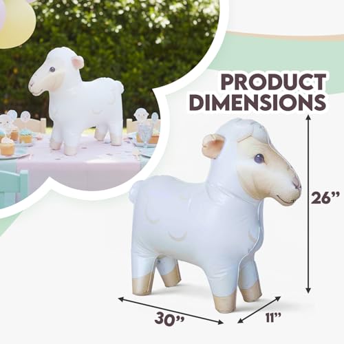 Image of Inflatable Lamb, Decorations for Birthday Party Supplies, Sheep Farm Animal Theme Gifts, Blow Up Lamb Decor, Inflables Para Fiestas Goat Balloon, Fun Decoy Inflatable Party Decoration