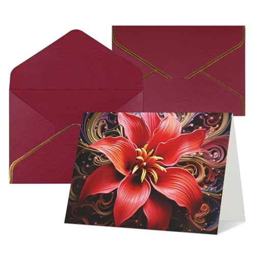 Cartes de vœux vierges pour anniversaire et remerciement avec enveloppes florales