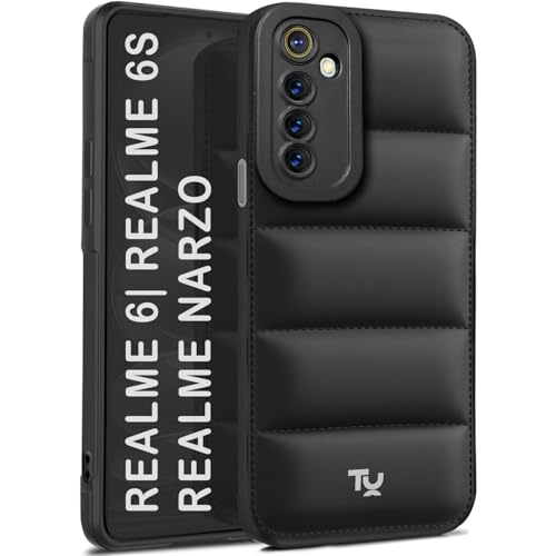 Image of TRUEUPGRADE Back Case Cover for Realme 6 / 6i | Compatible for Realme 6 / 6i Back Case Cover | Puff Case with Camera Protection |Black