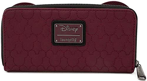 Loungefly x Minnie Mouse Quilted Zip-Around Wallet with Velvet Bow3