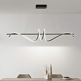 GONGKAI Lámpara Colgante Lineal LED nórdica, iluminación de Isla de Cocina en Espiral Lineal Regulable de 52 W, LED de Aluminio de 62 W para Comedor, Sala de Estar (tamaño: 120 cm