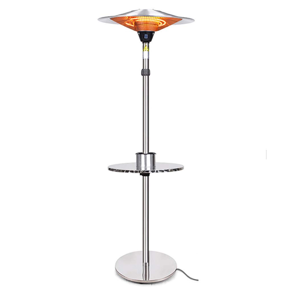 Calentador De Patio Al Aire Libre Eléctrico Infrarrojo Halógeno Jardín, Con Base De Aleación De Aluminio Grueso Y 3 Configuraciones De Calor Para Cafeterías, Restaurantes U Otros Lugares Al Aire Lib