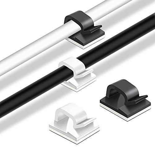FineGood lip di cavi adesivi da 60 pezzi, clip da cavo per cavi in plastica Organizer