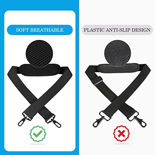 Shoulder Strap, 52" Universal Replacement Laptop Shoulder Strap Luggage Duffel Bag Strap Adjustable Comfortable Belt With Metal Hooks For Briefcase Computer Messenger Bag Laptop Notebook Case,Black #TOP2