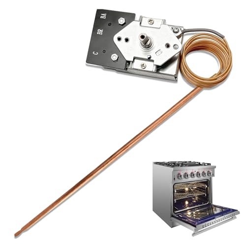 KKTB-18-48 Stove Oven Range Thermostat 5A 120VAC Fit for Robertshaw, Awoco, Thor, Forno and Other 30" 36" 48" Gas Range Stoves, Max Temp 599°F,48″ Capillary Tube Suitable Replace G36X03-030900-1