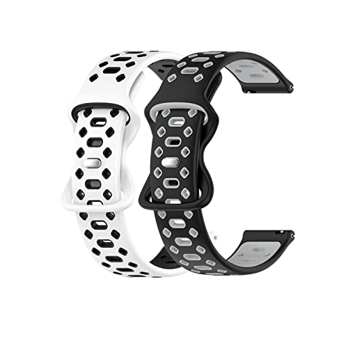 Huwokxix 22mm Watch Strap compatible with Fossil Gen 5 Carlyle,Adjustable Silicone Sports Wristband Replacement Band for Garmin Vivoactive 4
