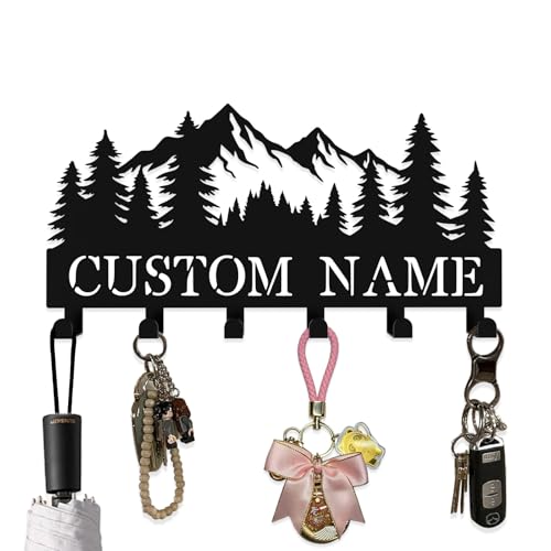 Hounahha Custom Metal Key Rack Hooks, Personalized Key Holder for