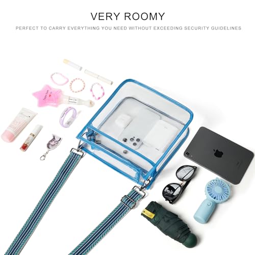 Image of Bluome Clear Bag for Stadium Events 12x12x6, Clear Purses Stadium Bag Crossbody Purses for Concerts Football Games Travel