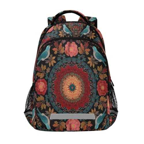 Sac à dos d'école motif mandala oiseau unique pour élève