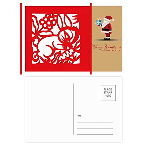 Cartes postales lapins du zodiaque chinois et Père Noël - Lot de 20