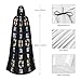 Halloween Adult Hooded Cape Cloak YYHHAOFA Fashionable graffiti bulldog Pattern Super Large Hooded Cloak with Bow Tie