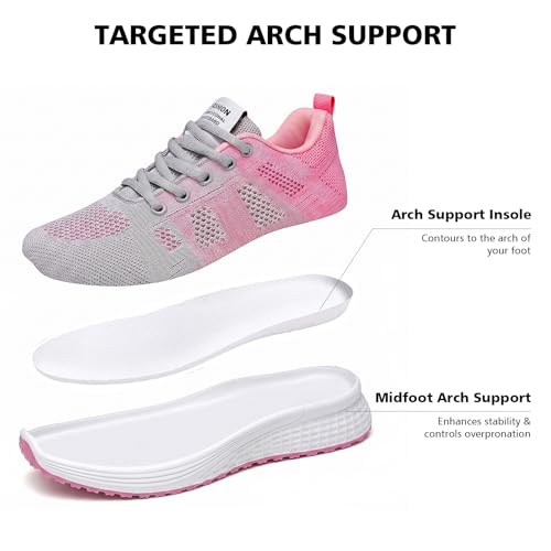 Image of Padgene Womens Sneakers Lightweight Tennis Walking Shoes Sports Running Shoes for Woman Mesh Breathable Gym Fashion Sneakers Athletic Comfortable Casual