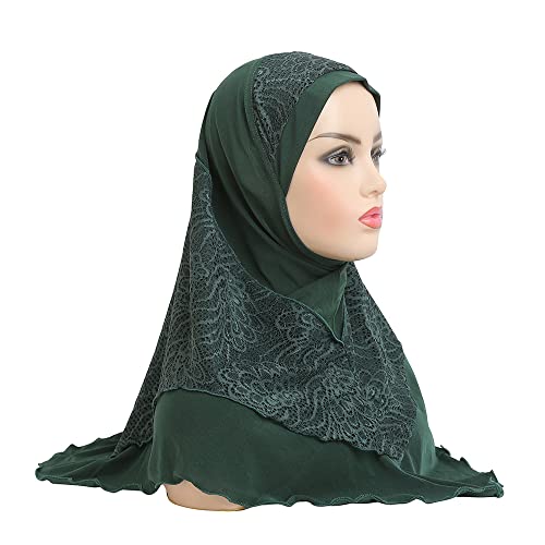 Women Muslim Hijab Head Wrap Scarf Lace Head Scarf Islamic Turban Scarf Shawl2