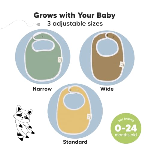 Image of 8-Pack Organic Baby Bibs for Boys, Girls - Soft Cotton Drooling and Teething Bibs for Baby Girl & Boy, Extra Absorbent, Easy to Clean & Put On for Toddler, Newborn, Infant 0-24 Months (Daybreak)