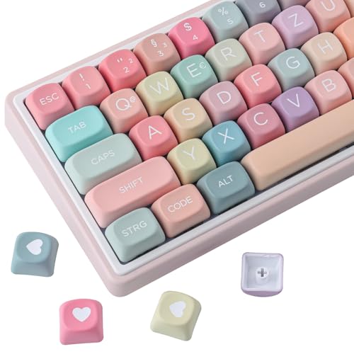 Teclas para teclado mecánico ISO DE Sunzit de 132 piezas PBT con diseño de arcoíris MOA
