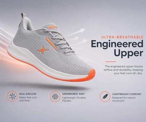 Image of Kraasa Men's Running Shoes | Breathable Mesh Upper | Lightweight Phylon Sole | Cushioned EVA Insole | Comfortable Sports & Casual Sneakers for Gym, Walking & Daily Use