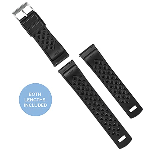 Image of 21mm Black - BARTON Tropical-Style Watch Bands - Quick Release - Choose Strap Color & Width