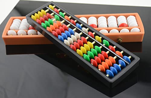 Image of Plastic Colorful Beads Abacus Soroban, 13 Column Chinese Abacus Japanese Soroban Calculator Kid's Counting Tool (Style 1)