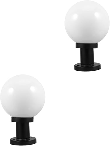 Yardwe 2 unids luces de valla poste globo lámpara poste decoración globo al aire libre luz poste montaje globo lámpara lámpara de poste decoración