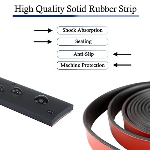 Image of Neoprene Rubber Strips Self Adhesive Solid Rubber Sheets, Rolls & Strips for DIY Gaskets Crafts Pads Seals Warehouse Flooring Neoprene Sheet with Adhesive Backing (1 inch Wide x 1 /5 inch Thick x 10' Long)