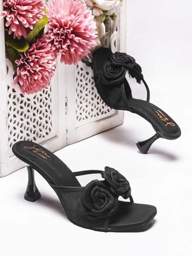 Image of JM LOOKS Stylish Embellished Kitten Heels Sandal For Women & Girls | Pencil Heels | Stiletto Heels |