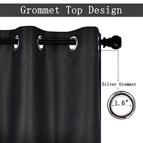 Decovsun Black Valances Extra Wide For Windows For Kitchen Blackout Thermal Insulated Curtain Valance For Bathroom/Office Short Straight Drape Valance For Bedroom Kids Room 70W X18L 1 Panel #TOP1
