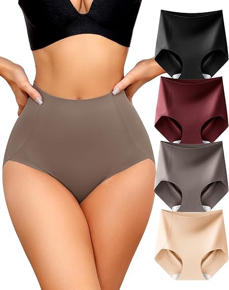 Levao Shapewear Damen Bauchweg Unterhose Hohe Taille Nahtlos Figurformende | 4er Pack,Bauch Weg Unterwäsche Frauen ,Atmungsaktive High Waist Miederpant Body Shaper, S-XXL,Postpartum,Dates ,Hochzeiten