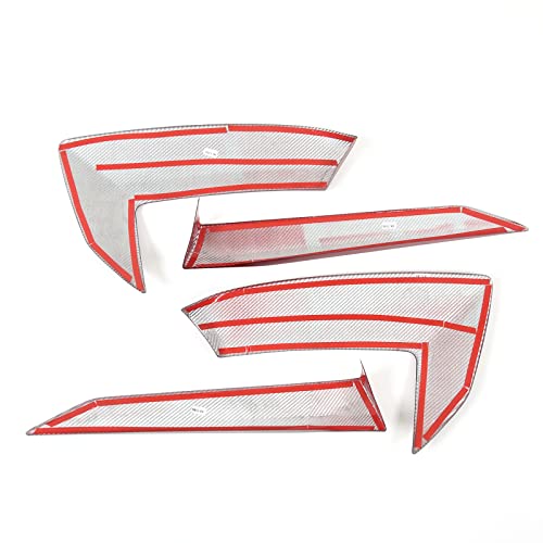 Cheayar 100% Real Carbon Fiber Exterior Body Side Air Outlet Cover Trim For Chevrolet Corvette C8 2020-2023, Car Side Body Vent Trim Accessories, Exterior Door Handle Protector Trim Frame Cover (Red) #TOP6