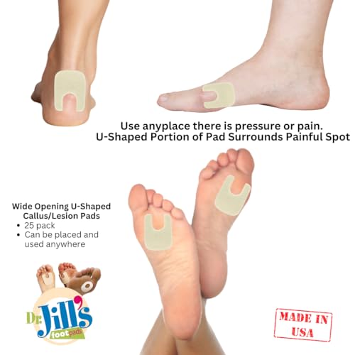 Image of Dr. Jill's Foot Pads, Latex Free, YJ18-5058, U-Shaped Callus Pad 1 /4 inch Felt (25 Pack) Lesion Pad