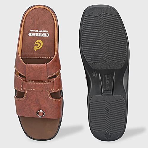 Image of Centrino Sandals for Men | Lightweight Thong Style Sandal | Quick-Dry Comfortable Chappal with Arch Support & Durable Hand Stitched Sole (5953)