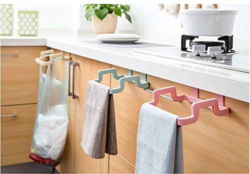 WOIWO 4 PCS Kitchen Door Back Type Portable Garbage Bag Holder Household Cabinet Door Behind The Cloth Rack Trash Rack