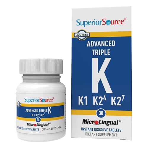 superior source advanced triple k - bone health amp strength support supplement - immunity support formula with vitamins k1 amp k2 - vitamin aids calcium absorption - 30 instant dissolve tablets