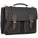Produktbild STILORD 'Karl' Aktentasche Herren Lehrertasche Bürotasche Laptoptasche Umhängetasche XL Businesstasche Vintage groß aus echtem Leder, Farbe:dunkel - braun