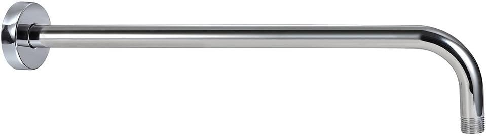 Purelux Shower Arm Extension Extra Long Water Outlet PJ1001 with Flange Made of Stainless Steel, Chrome finish 16 Inches